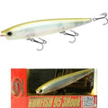 LUCKY CRAFT Gunfish 95 3 Hook Freshwater Fishing Lures and Bait for Bass Fish, Topwater Fish Line, Surface Bait with Treble Hooks, Fishing Gear for Tackle Box - color: 528 Golden Ghost Minnow