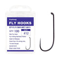 Eupheng Fly Fishing Hooks 100pc Pack Barbless Catch & Release Dry Wet Nymph Shrimp&Pupa, Streamer, Caddis, Jig, Scud Flies Fishing Hooks - color: EP Fly-C&R-WET-0011, size: #12