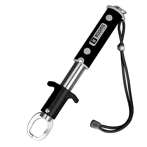 Booms Fishing Fish Gripper with Scale, Rotating Lip Gripper, G11 | 2-in-1 Gripper and Scale, One-Hand Use, Rotating Handle, 52 lb Weight Reference, for Saltwater and Freshwater Fishing