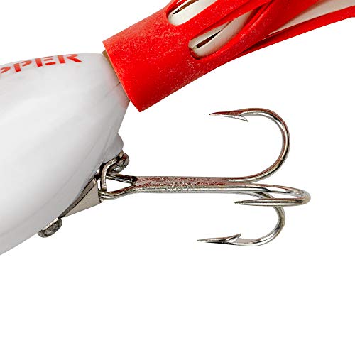 Arbogast Hula Popper Topwater Bass Fishing Lure - color: White/Red Head, size: 2 1/4 in, 5/8 oz