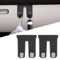 Adorila Car Glove Box Hooks (2 Pack) - Vegan Leather Dual-Hook Passenger Seat Purse Hanger, No-Adhesive Dashboard Organizer (Grey)