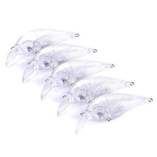 20pcs Unpainted Minnow Crankbaits, Fishing Lure Blanks, 7.5cm/2.95inch - 10.2g/0.02Lb, Bass, Alloy Steel, 13.6cm x 18cm x 1.8cm