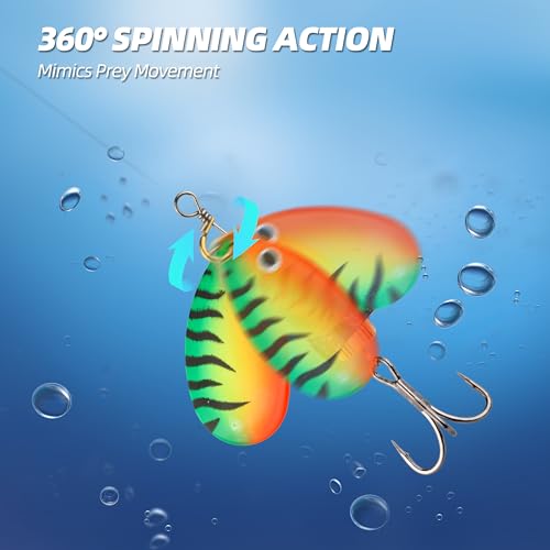 Inline Spinner Bait – Fish-Shaped Spinnerbait Lures 5-Pack, 360° Rotation with Reflective Blades, Perfect for Freshwater & Saltwater Fishing, Targeting Bass, Trout, Pike, Perch & More - color: Composite Spinnerbait