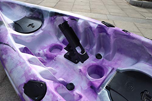 METER STAR Baitcaster/Fishing Rod Holder Spinning Rod Holder Black with 360-degree Adjustment Kayak Fishing Boat Power Lock Rod Holder and M6 304 Screws and Install Tools