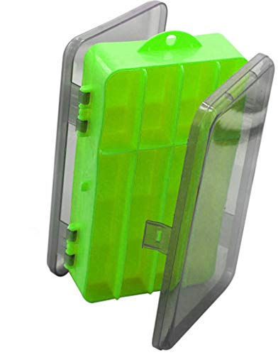 Toasis Two Sided Plastic Box Fishing Lure Storage Container Organizer Small Fishing Tackle Box - color: Green