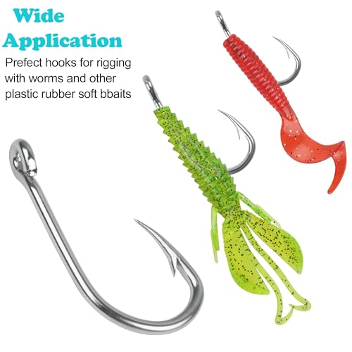 Saltwater Circle Hooks,50 Packs Strong Stainless Steel Fishing Hooks Live Bait Fish Hook Jig Catfish Hook 1/0-10/0 - size: 5/0 - 50 PACK