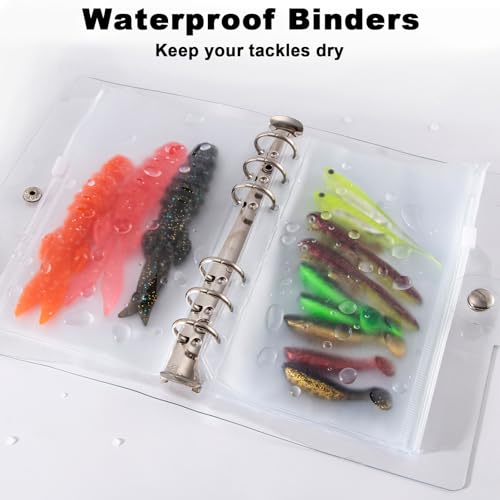 Dr.Fish Bait Binder Bags Worm Wallet Binders Travel Portable Compact Tackle Storage for Soft/Hard Baits, Leaders, Lines, Rigs - color: Lures Binders, S:4-3/10" X 6-7/10"