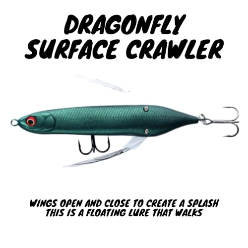 PBFish Crawler Topwater Fishing Lure Dragonfly Floating Lure Bass Love Them Freshwater Fishing Ponds Lakes Rivers