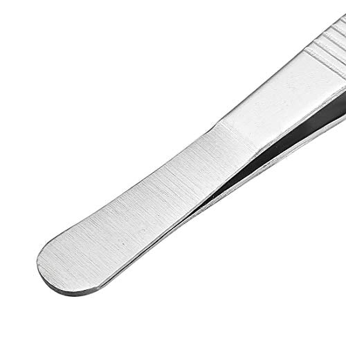 5 Inch Stainless Steel Tweezers with Curved Serrated Tip Multipurpose Forceps for Craft Repairing 2 Pack - size: 5 Inch