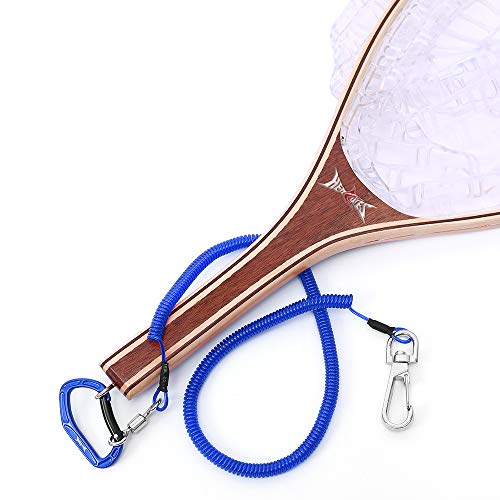 HERCULES M4 Fishing Lanyard, Fishing Pole Tether, Kayak Paddle Leash, Heavy Duty Retractable Coiled Lanyard for Fishing, Rods, Pliers, Boating, Paddles, Kayak - color: Pack of 2 Blue, 17.7" Plus
