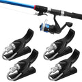 TSV 4PCS Surf Fishing Rod Bait Launcher Cannon, Long Distance Casting Trigger for Fixed Spool Reels, Bionic Thumb Finger Protector for Beach Surf Anglers - color: Black+Silver