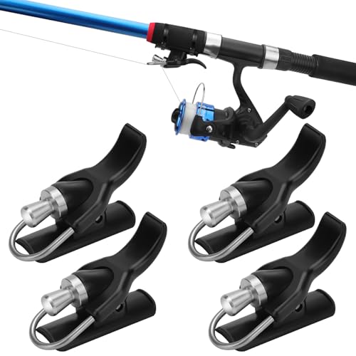 TSV 4PCS Surf Fishing Rod Bait Launcher Cannon, Long Distance Casting Trigger for Fixed Spool Reels, Bionic Thumb Finger Protector for Beach Surf Anglers - color: Black+Silver