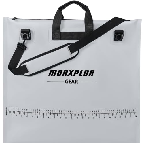 MORXPLOR Fish Bag Heavy Duty Tournament Fishing Weigh in Bag 26x23 19x34 inches - color: 23inch Light Grey