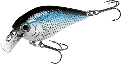 Lucky Craft LC 0.5 Squarebill Crankbait, Silent Fishing Lure for Bass Trout and Pike, Made in Japan, Freshwater Fishing Gear, Hard Bait Bass Lures - color: 052 Aurora Black