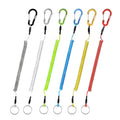 Booms Fishing T04 Fishing Lanyards Fishing Tool/Pole Safety Coil Lanyard Retractable Wire Inside Tup Cover - color: Colorful, with carabiner, 6pcs