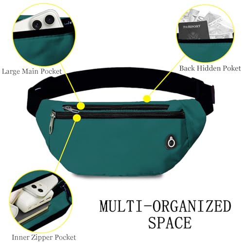 Fanny Pack for Women Men,Crossbody Fanny Pack Water Resistant Sports Waist Bag Pack, Belt Bag for Travel Hiking Running - color: 1pack-green