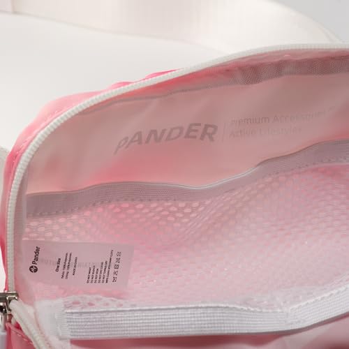 Pander Two Way Zipper Fanny Pack Nylon Everywhere Belt Bag for Women, Water Repellent Waist Packs, Crossbody Bags with Adjustable Strap (Cloud Pink) - color: Cloud Pink
