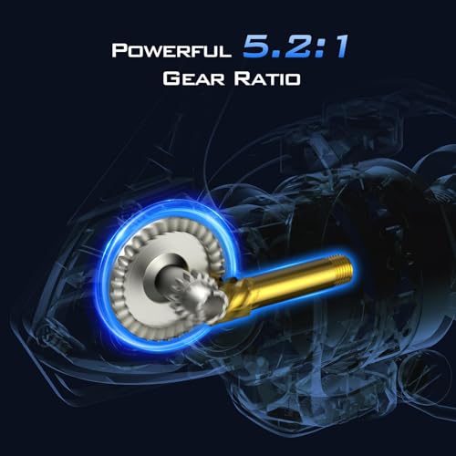 KastKing Centron & Centron Lite Spinning Reels, Size 500 is Perfect for Ice Fishing, Up to 17.5 Max Drag, 5.2:1 Gear Ratio, Ultra Smooth Powerful, CNC Aluminum Spool, 9+1 BB Light Weight - color: Centron Lite - Collapsible Handle, size: Size 5000