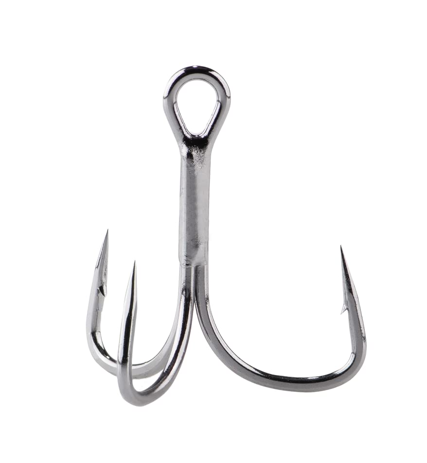 Berkley Fusion19 Wide Gap Live Bait Hooks, Size 4 Fishing Hooks, Needle Point with SlickSet Coating for Easy Penetration, Forged for Added Strength - color: Black Nickel, size: 2, style: Medium Shank Ewg Treble