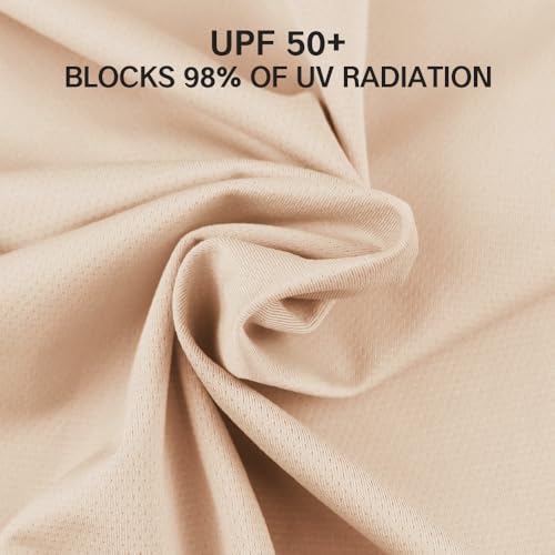 Unisex UV Protective Fingerless Gloves UPF 50+ Summer Sun Glove for Outdoor Fishing Cycling Hiking Driving Kayaking - color: Apricot, size: Large