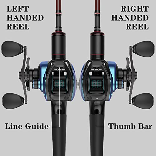 Cadence Vigor Baitcasting Reels - 9+1BB Super Smooth Baitcaster Reels with 20lbs Carbon Fiber Drag, 6.7oz Ultralight Fishing Reels, Low Profile Casting Reels with Magnetic Braking System