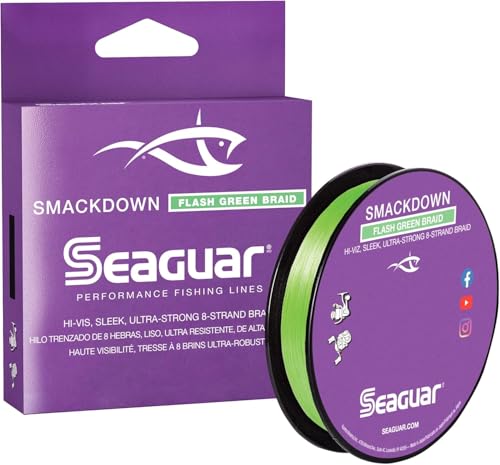Seaguar Smackdown High Visibility Braided Fishing Line, Flash Green, Multiple Sizes - size: 65lbs/300yds
