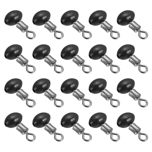 PATIKIL Cross-Line Fishing Swivels Bead, T Shape Pulley Slide Rig Rolling Swivels Fishing Hooks Connector Terminal Tackle - color: Black, size: 0.5"x0.3"