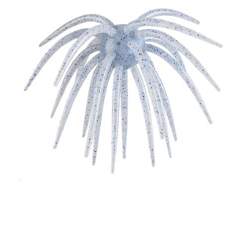 6Pcs Sea Urchin Bait, Realistic Fuzzy Dice Fishing Lure for Bass & Perch, Floating TPR Swimbait with Reflective Stars, 6 Colors Artificial Worm Bait for Saltwater & Freshwater - color: C, size: 5.12"