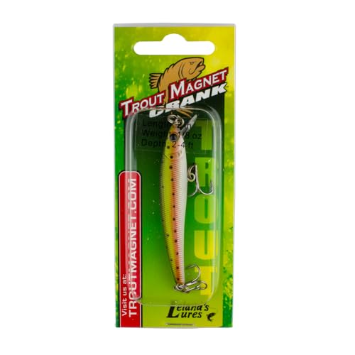Trout Magnet Trout Crank Top Water Fishing Bait, Runs 2-4 Feet Depth with Small Rattles for High Effectiveness, Great Fishing Lure for Freshwater - color: Rainbow Trout, size: 2.5"