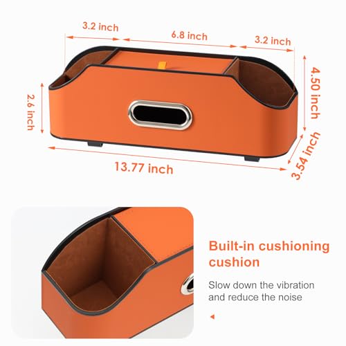 Car Rear Backseat Extra Multifunctional Drink Cup Holder Organizers with Tissue Storage Box Organizer & Hooks for Car Seat Back. Orange - color: Orange