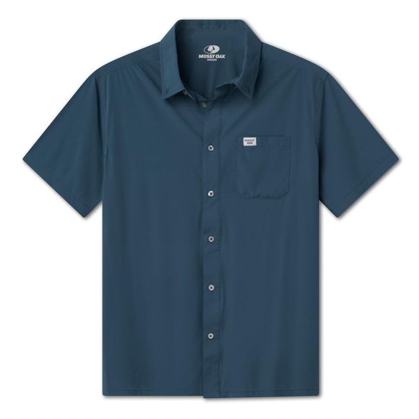 Mossy Oak Tibbee Everyday Men's Short Sleeve Fishing Shirt with UV Protection - Lightweight & Quick-Drying