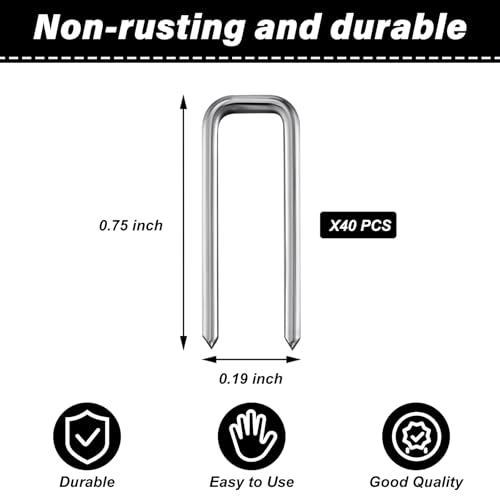 Jetec 40 Pieces Plantation Shutter Repair Kit Replacement Louvers Staples Window Blind Tilt Rod Operable Plantation Silver Missing Metal Indoor Louver Staples Tools Repair (0.75 x 0.19) - size: 0.75 x 0.19"