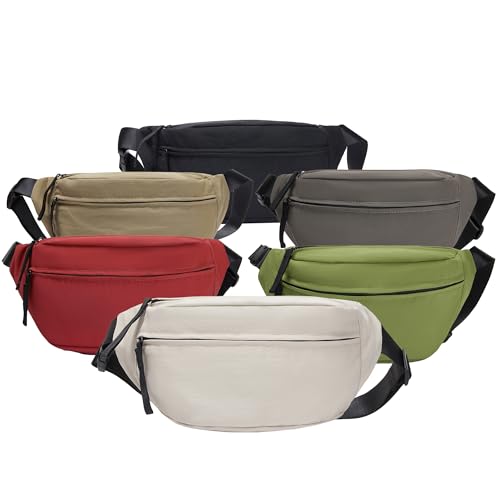 Women Sling Bags Girl Fanny Pack Crossbody Handbag Men Shoulder Bag Unisex Classic Nylon Waist Packs Purse Hiking Chest Bag, Easy Carry Any Phone, Wallet, Red - color: Red