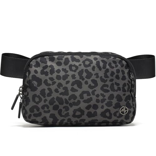 Pander Two Way Zipper Fanny Pack Nylon Everywhere Belt Bag for Women, Water Repellent Waist Packs, Crossbody Bags with Adjustable Strap (Grey Leopard) - color: Grey Leopard