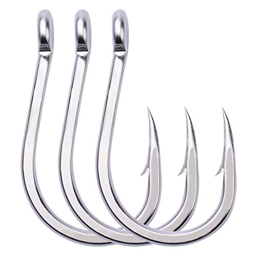 PROBEROS Fishing Hooks Extra Strong Stainless High Carbon Steel Jigging Jigs Big Large Bait Fish Hook Saltwater Circle Hooks Size 1/0-13/0 20pcs/Pack - size: 7/0#-20pcs/set