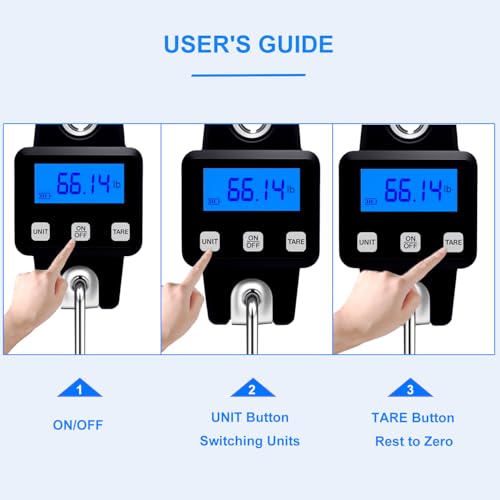 660 lbs/ 300kg Archery Bow Scale Hanging Handheld Scale Multifunctional Digital Tune Scale Peak Weight/Hold Weight for Recurve/Compound Bow (Black)