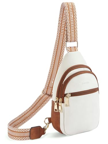Telena Sling Bag for Women Crossbody Bags Purse for Women Vegan Leather Fanny Pack with Adjustable Strap - color: 0-beige Brown
