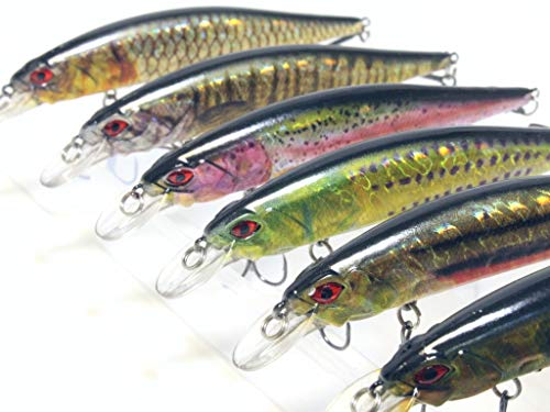 Minnow Crankbait for Bass Fishing Bass Lure Jerkbait Fishing Lures and Tackle Box - color: HM401KB