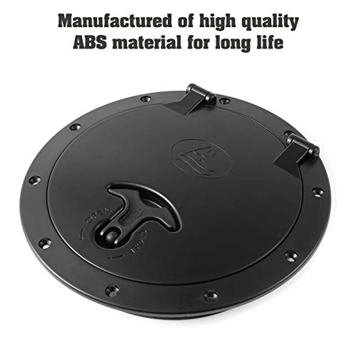 8'' Black Deck Plate Kit Deck Hatch with Storage Bag for Fishing Kayak Boating