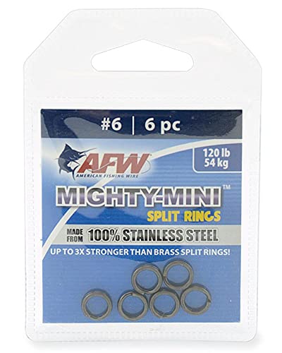 American Fishing Wire Mighty Mini Stainless Steel Split Rings, 3 Times Stronger Than Brass, Superior Holding Power for Fisherman and Outdoorsman - 100pcs in Bright Stainless Steel and Gunmetal Black - size: 4 pc, #7, 198 lb test, style: Gunmetal Black