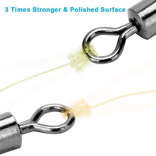 Siasky Fishing Swivels, 200pcs Barrel Swivels Fishing Stainless Steel Swivel Fishing for Saltwater Freshwater Fishing