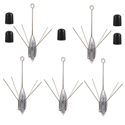 5 Pcs Sputnik Sinker Fishing Weights Lead Surfing Casting Spider Sinkers Long Tail Fishing Equipment for Catfish Saltwater Beach Sand Ocean - size: 2oz - 5pcs