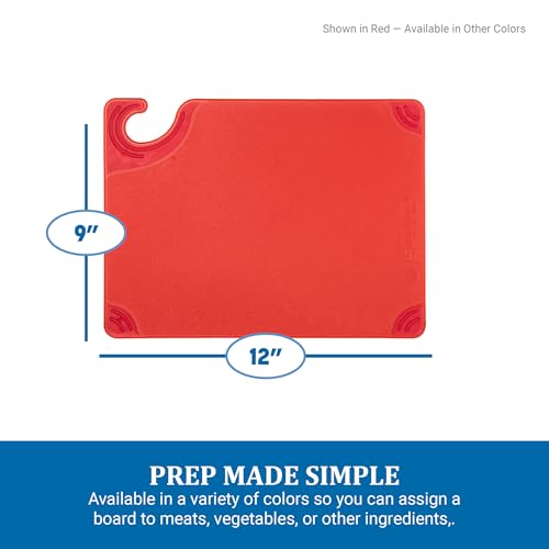 San Jamar Saf-T-Grip Plastic Cutting Board with Safety Hook, 9" x 12" x 0.375", White - color: White
