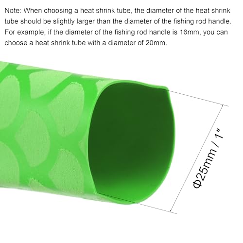 uxcell Heat Shrink Wrap Tubing Sleeve for Fishing Rod Grips Handle, 41mm Flat 3.3ft 2:1 Rate Green