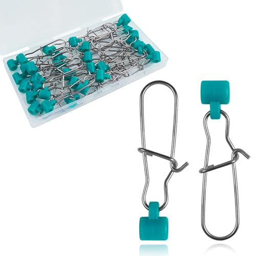 Sinker Slides for Fishing,Fishing Line Sinker Slides with Duo Lock Sinkers Weight Silder Sleeve Swivel Duo Lock Snaps for Saltwater Surf Bottom Fishing Fish Fider Rig Catfish Rig - color: Green Duo-Lock Snap, size: 100 Pack