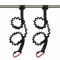 Kayak Paddle Leash, Stretchable Coiled Rod Leash for Kayak, Paddleboard Paddle and Fishing Rod, Extended Length 5"-7", Fishing Accessories for Kayak and Paddles - color: black