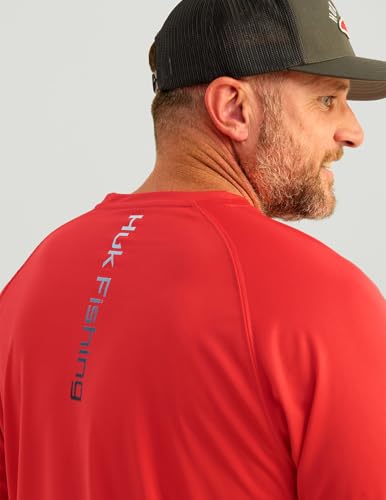 HUK Men's Pursuit Vented Long Sleeve Fishing Shirt (+30 UPF) - color: Channel Marker, size: Small