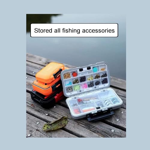 Aventik Waterproof Fishing Tackle Box Lures Hooks Bait Storage Case Trays Accessory Boxes Thicker Plastic Hooks Box(Grey)