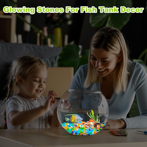 1000pc Glow in The Dark Stones Glow Pebbles for Outdoor Garden Luminous Pebbles Fish Tank Rocks Glow Stones Glowing Rocks Outdoor Luminous Stone for Patio Aquarium Walkway Driveway,Color - size: 1000, style: Multi