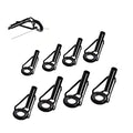 8 Pcs Fishing Rod Tip Repair Kit, Rod Tips Replacement Kit, Mirco Stainless Steel Ceramic Guides Ring, Black Wear Resistant Guide Replacement Small Kit (Small